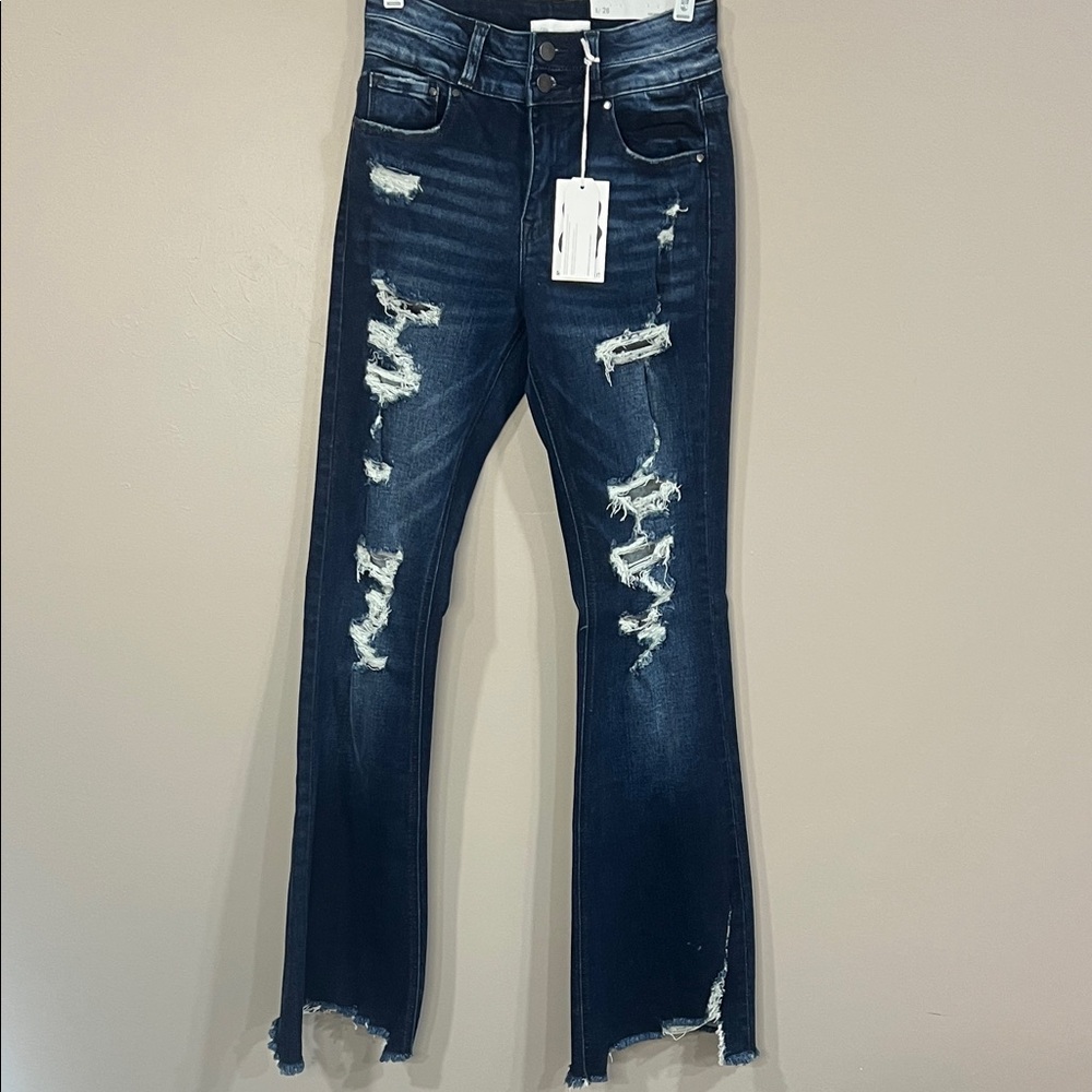 NEW Petra 154 Distressed Dark Blue Women's Jeans 5/26
